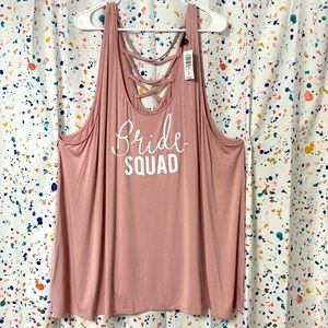 Torrid size 5 blush bride squad tank & crisscross strap back detail new with tag